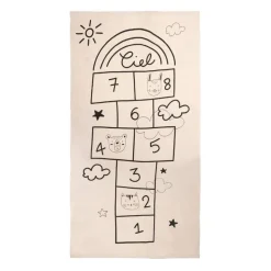 Tapis enfant 80x150 cm marelle blanc