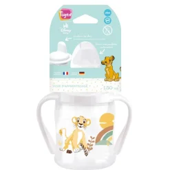 Tasse anti-fuite embout bec dur 150 ml avec poignées le roi lion