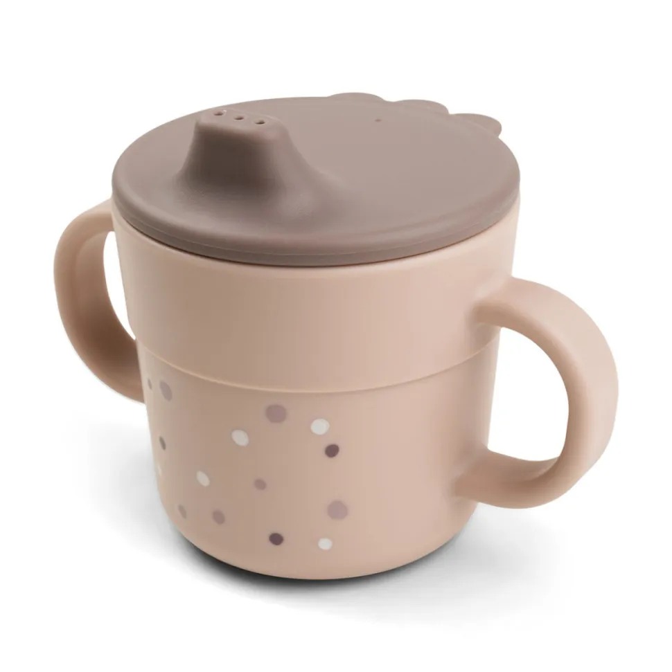 Tasse d'apprentissage happy dots rose