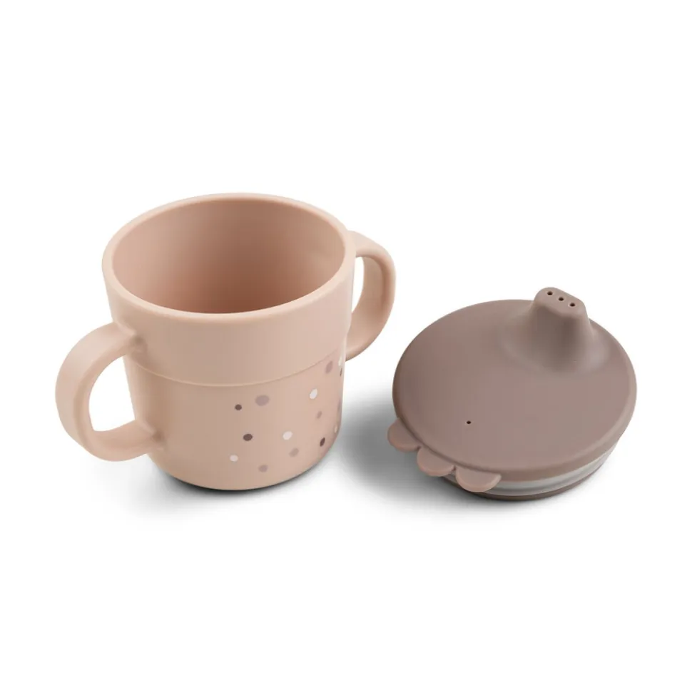 Tasse d'apprentissage happy dots rose