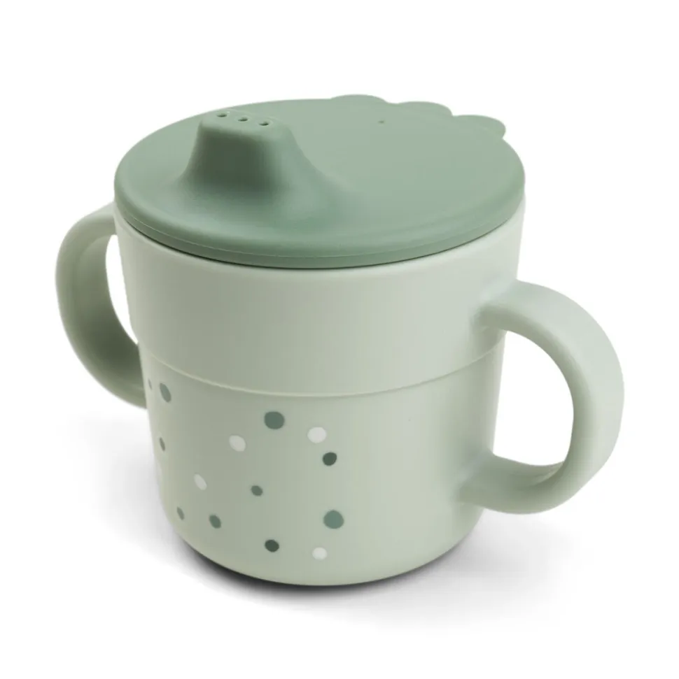 Tasse d'apprentissage happy dots vert