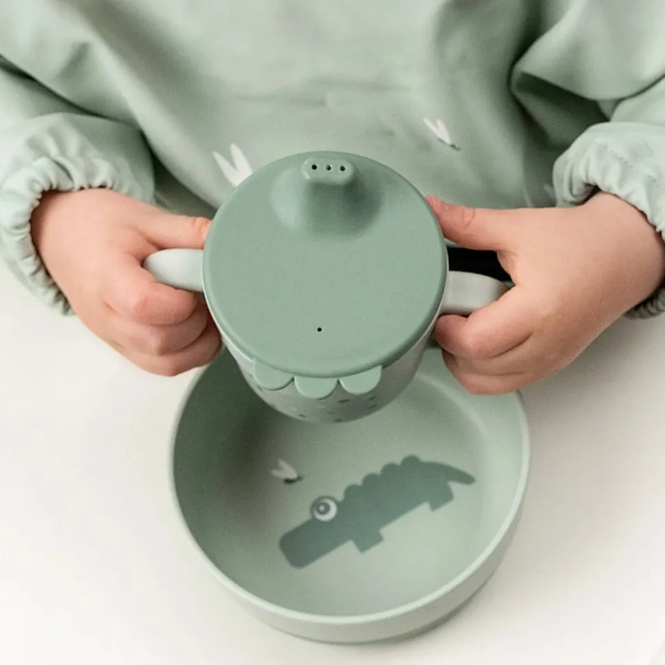 Tasse d'apprentissage happy dots vert