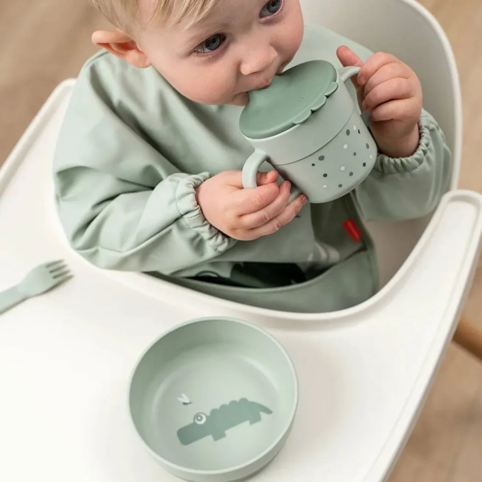 Tasse d'apprentissage happy dots vert