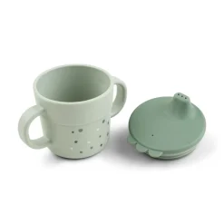 Tasse d'apprentissage happy dots vert