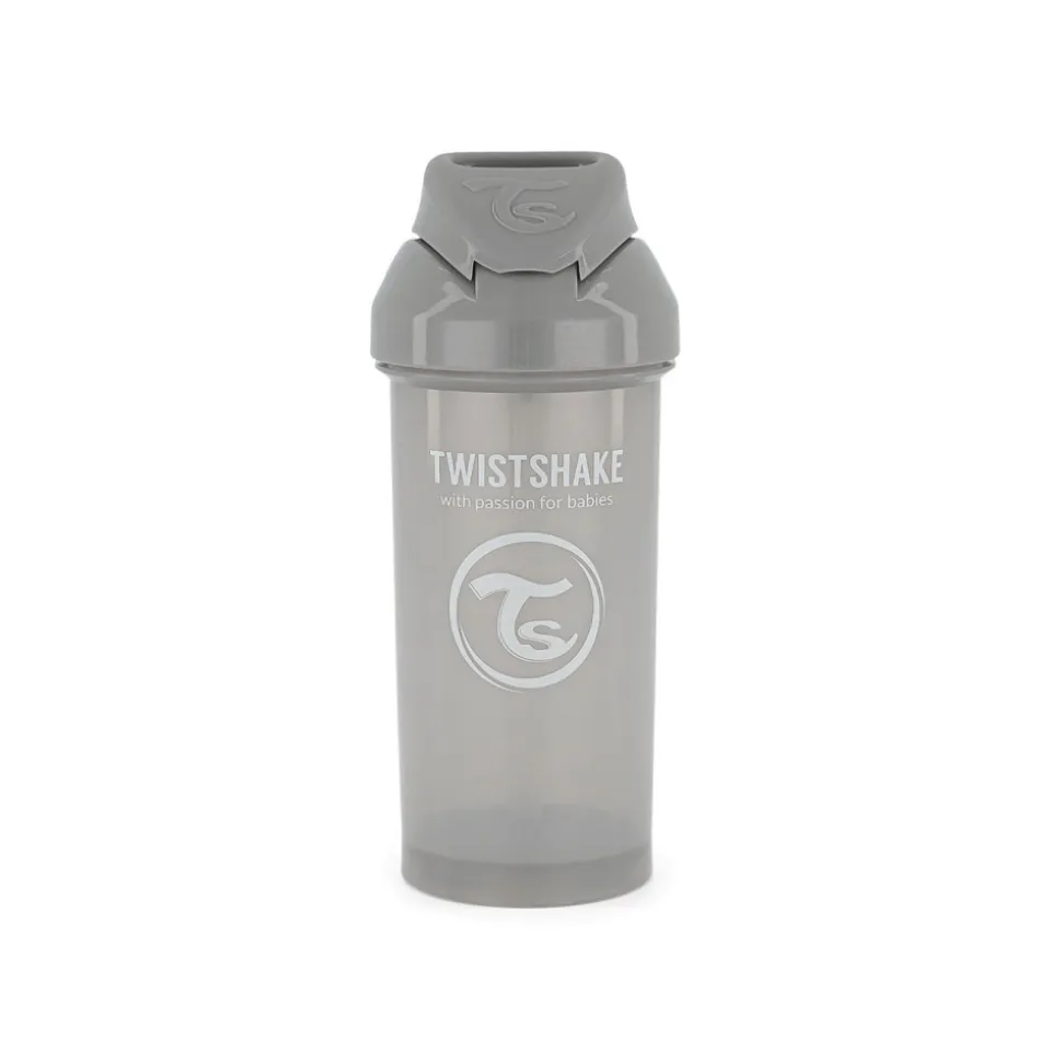 Tasse à paille 360ml gris pastel - 6m+