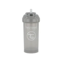 Tasse à paille 360ml gris pastel - 6m+