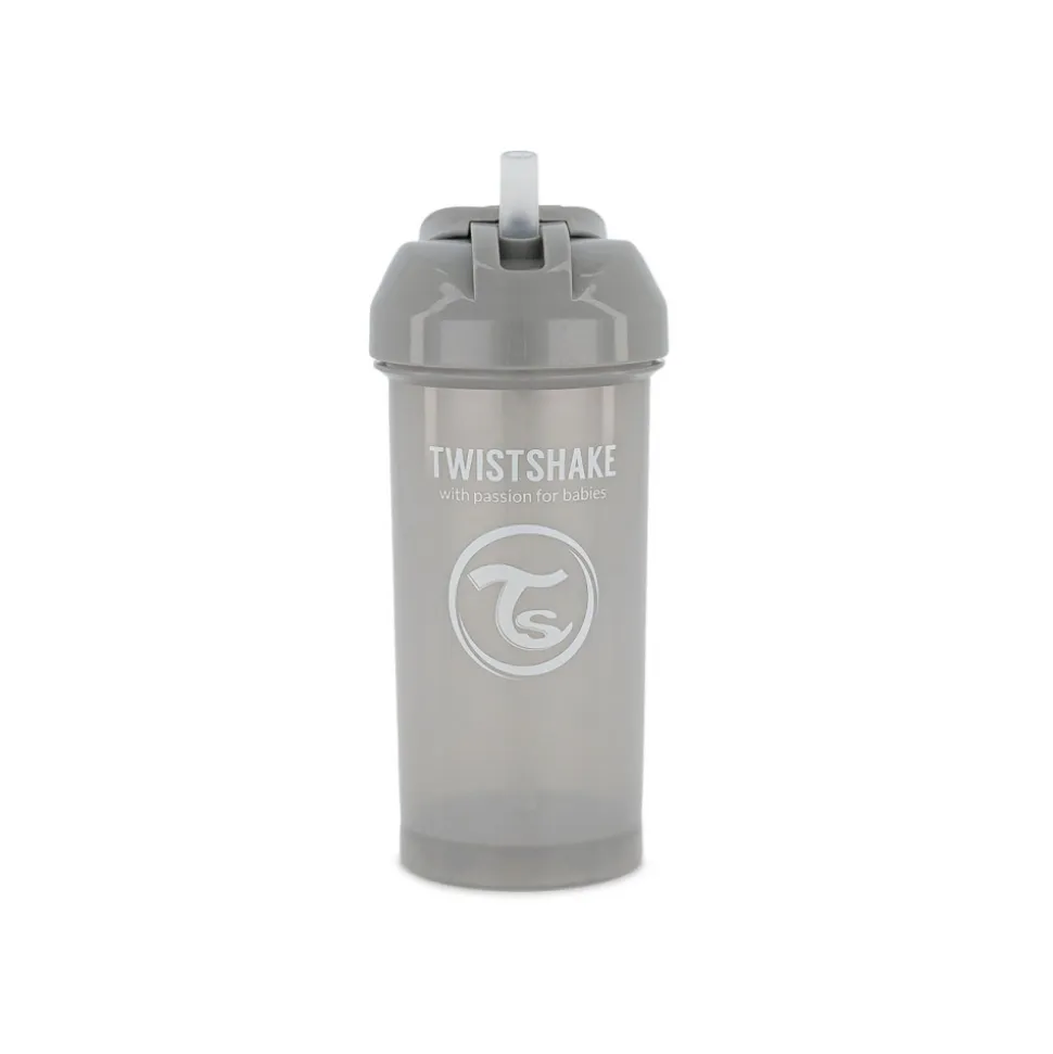 Tasse à paille 360ml gris pastel - 6m+