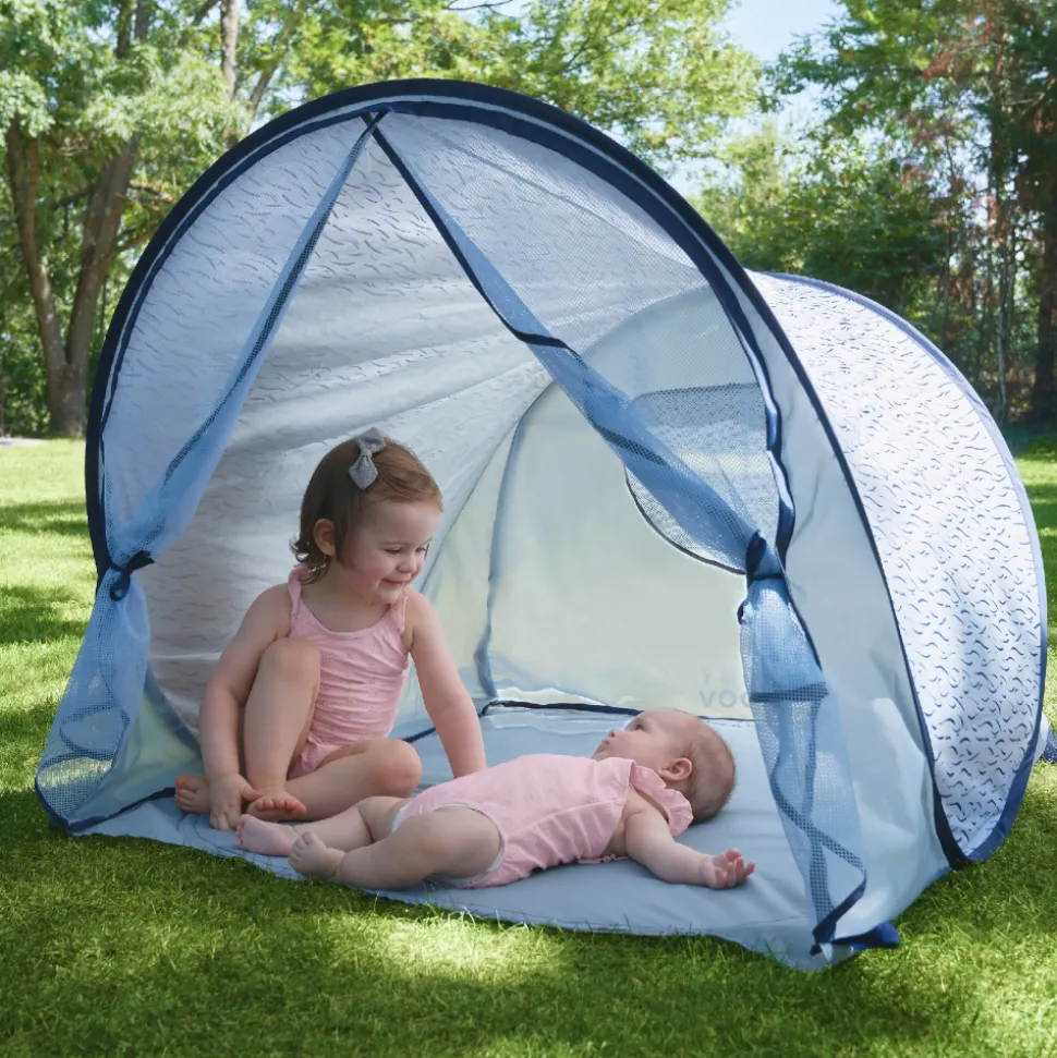 Tente anti uv bébé vagues bleues