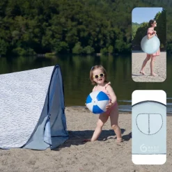 Tente anti uv bébé vagues bleues