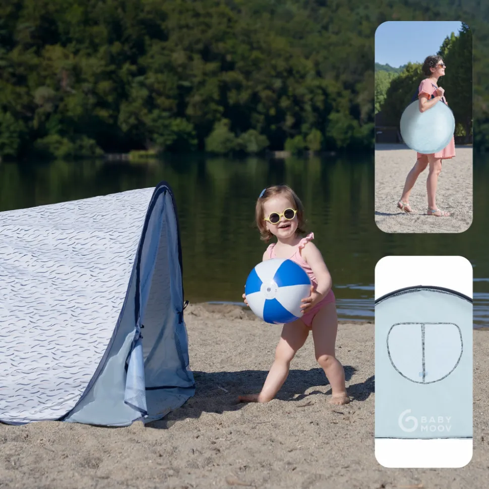 Tente anti uv bébé vagues bleues