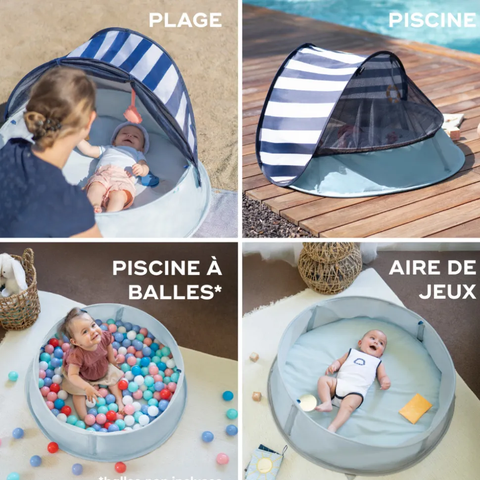 Tente de jeux anti-uv 3-en-1 aquani marinière