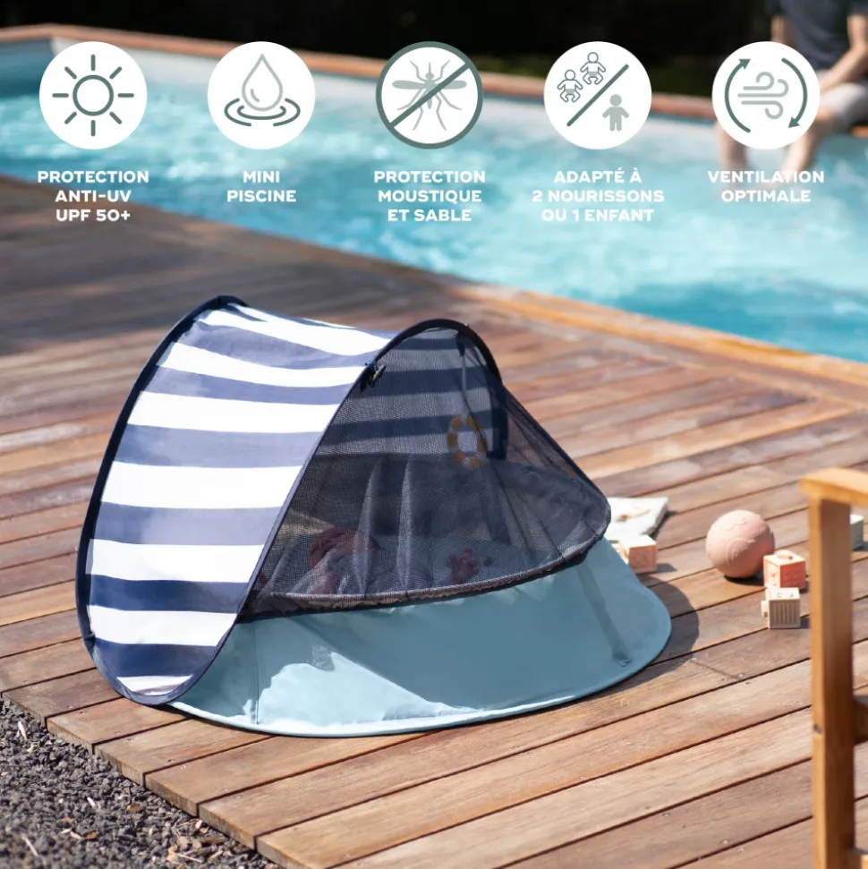Tente de jeux anti-uv 3-en-1 aquani marinière