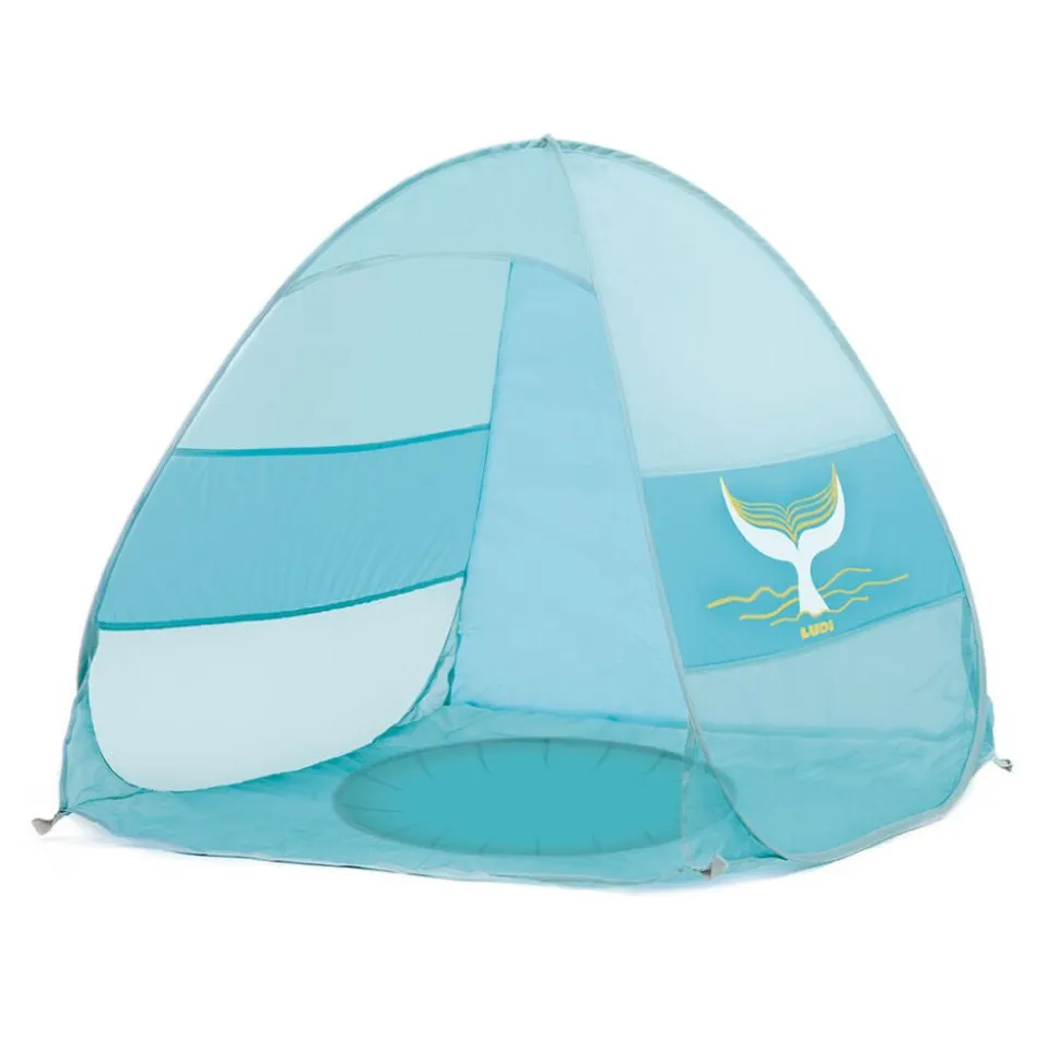 Tente de plage anti uv multifonction bébé bleue