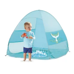 Tente de plage anti uv multifonction bébé bleue