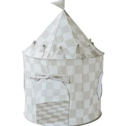 Tente en tissu enfant damier beige