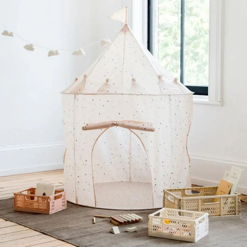 Tente en tissu enfant terrazzo crème