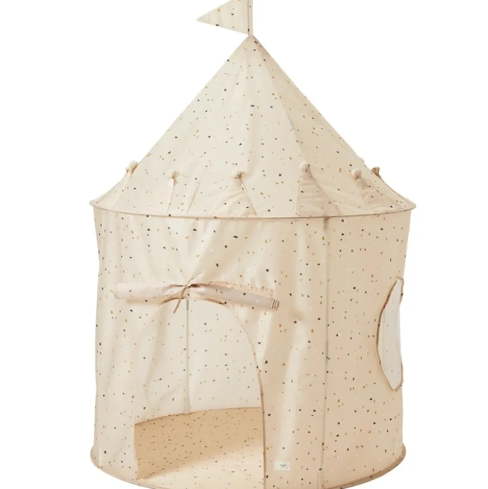 Tente en tissu enfant terrazzo crème