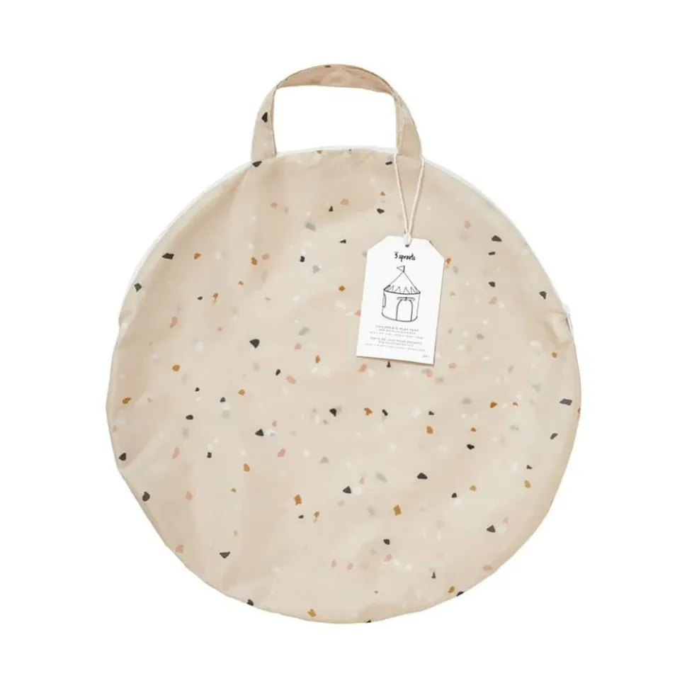 Tente en tissu enfant terrazzo crème