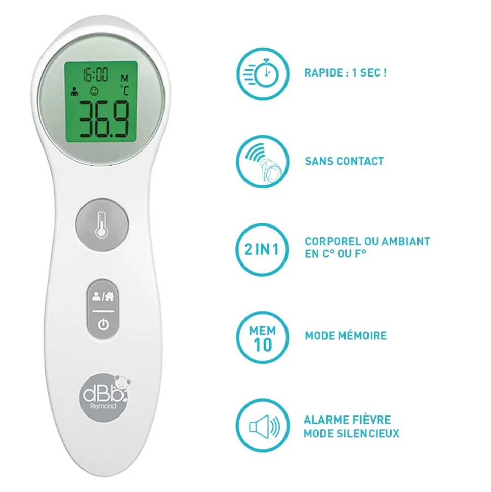 Thermomètre infrarouge frontal et sans contact