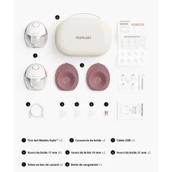 Tire-lait électrique portable m6 double mains libres mobile style