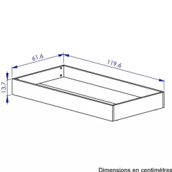 Tiroir de lit pour lit bébé 60x120 cm arthur