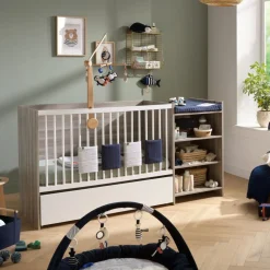 Tiroir pour lit chambre transformable avec roulettes up chêne silex