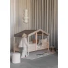 Toit pour lit cabane enfant 90 x 200 cm en tissu cottage chocolat