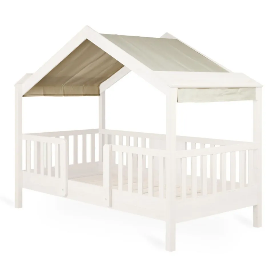 Toit pour lit cabane enfant 90 x 200 cm en tissu chalet butter