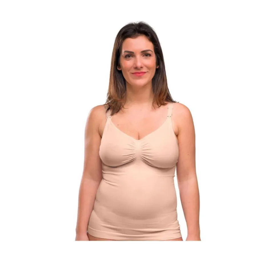 Top d’allaitement gainant seamless eco honey beige taille xl