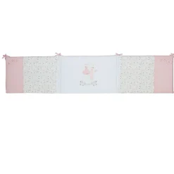 Tour de lit bébé rose et lili coton bio