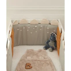 Tour de lit en mousseline de coton dinosaures