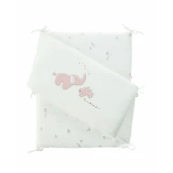Tour de lit en veloudoux bali, moka & snow
