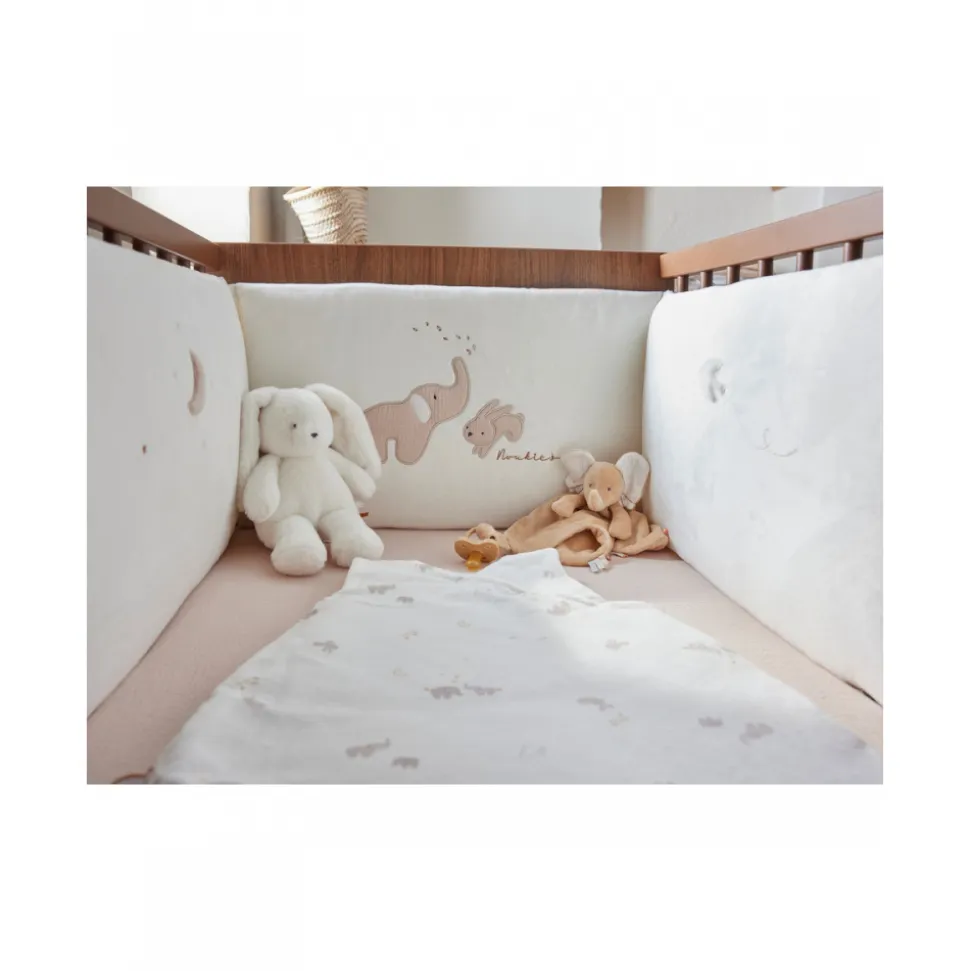 Tour de lit en veloudoux bali, moka & snow