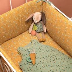 Tour de lit trois petits lapins - ocre