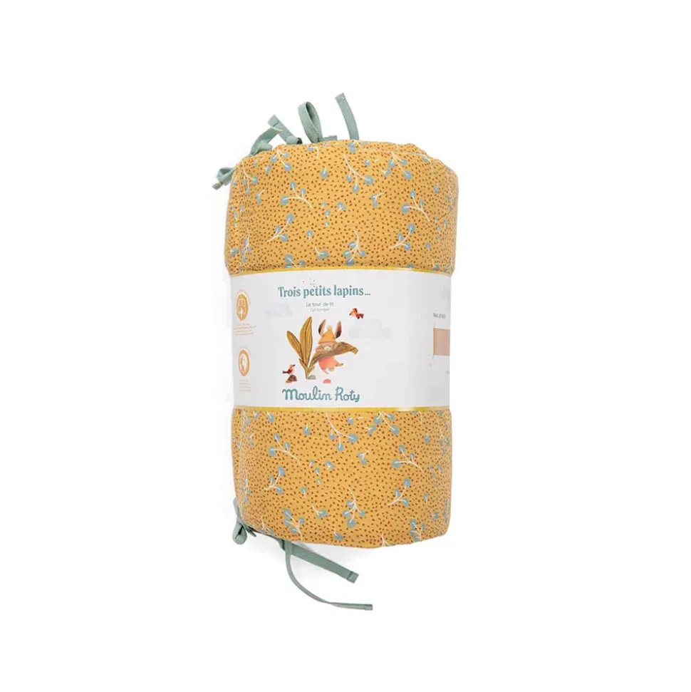 Tour de lit trois petits lapins - ocre