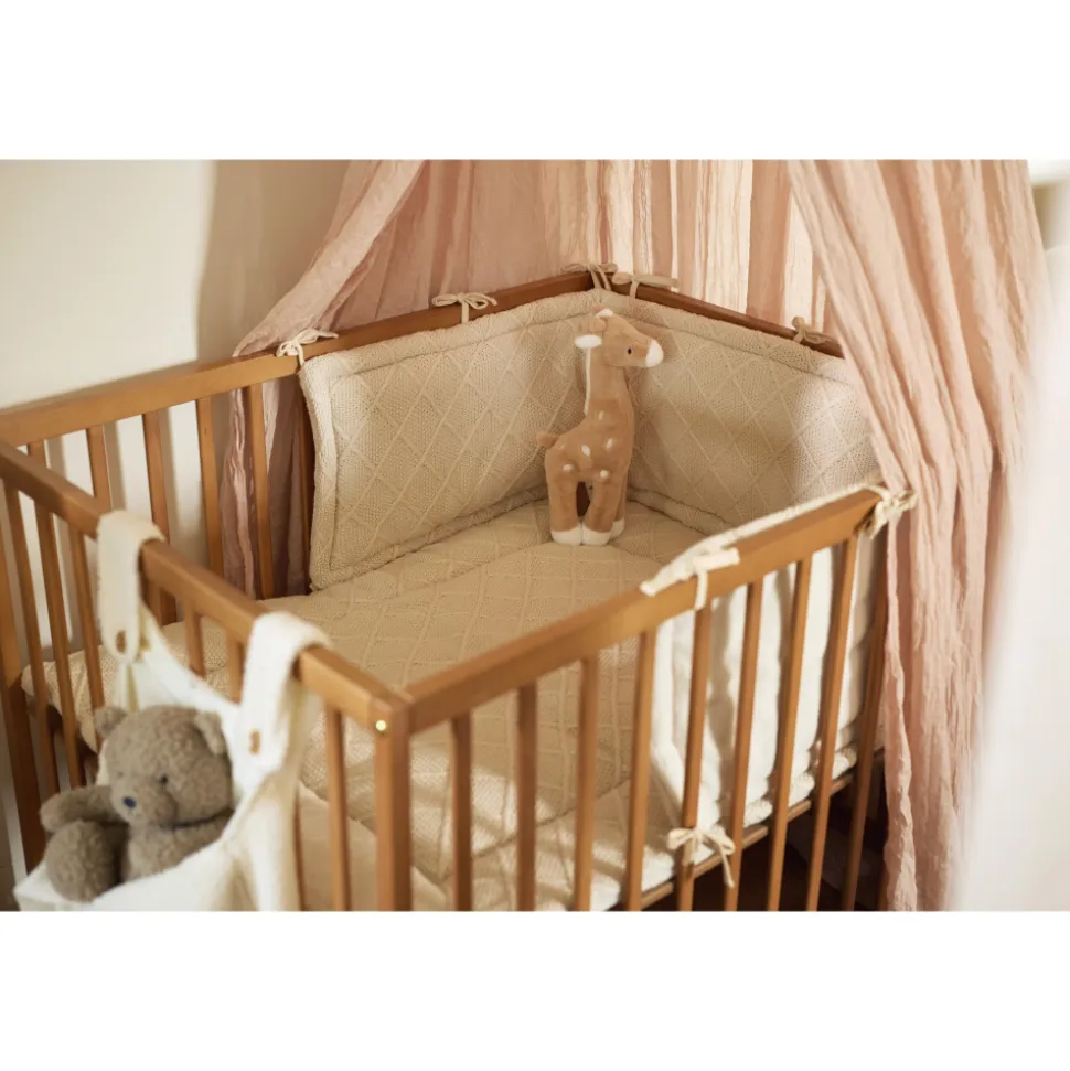 Tour de lit 180 x 30 cm check knit oatmeal