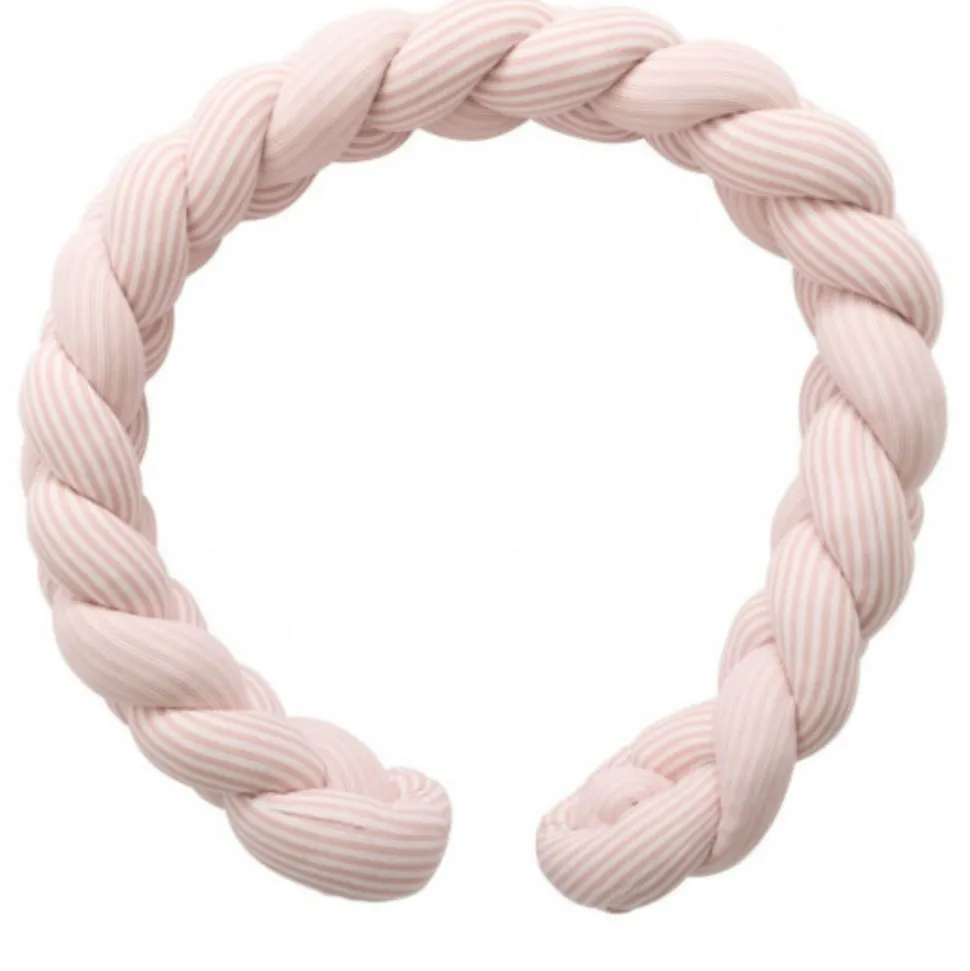 Tour de parc tressé ouatiné soft stripes vieux rose