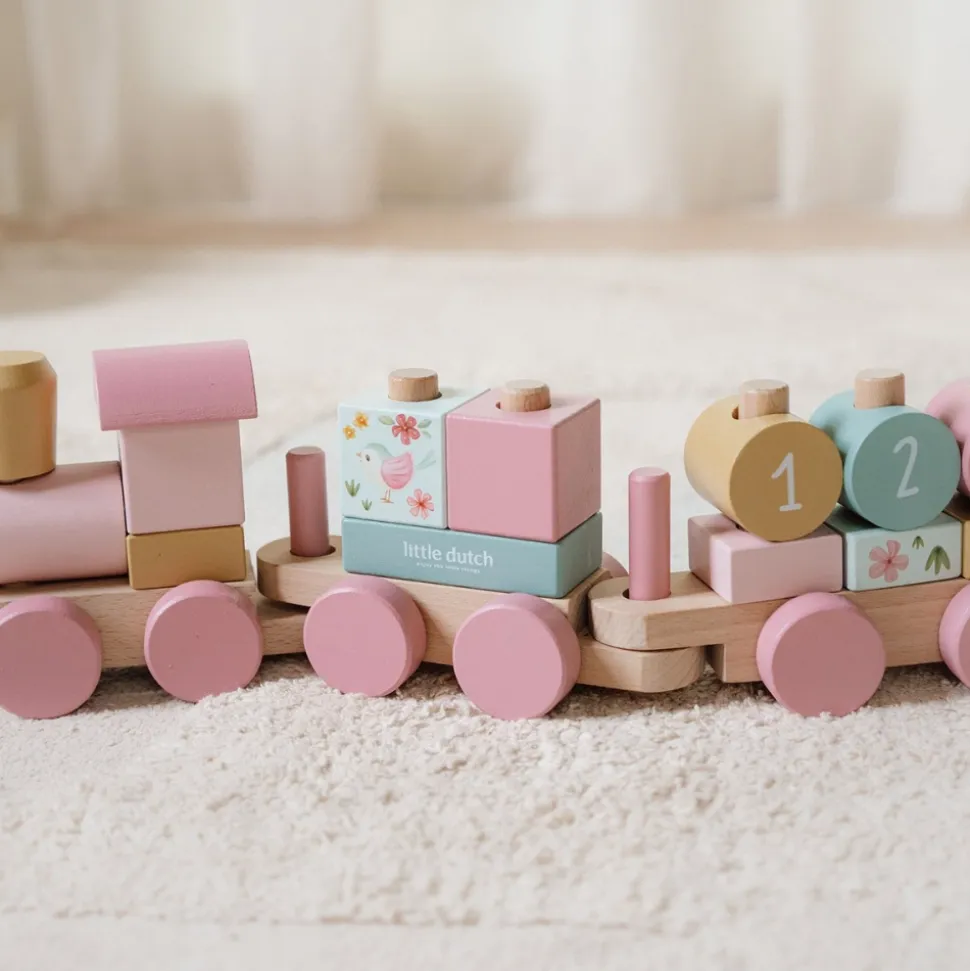 Train à blocs en bois fsc - fairy garden