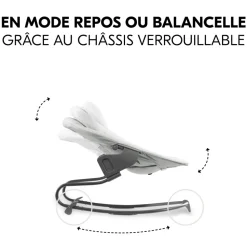 Transat balancelle pour chaise haute alpha+ premium light grey