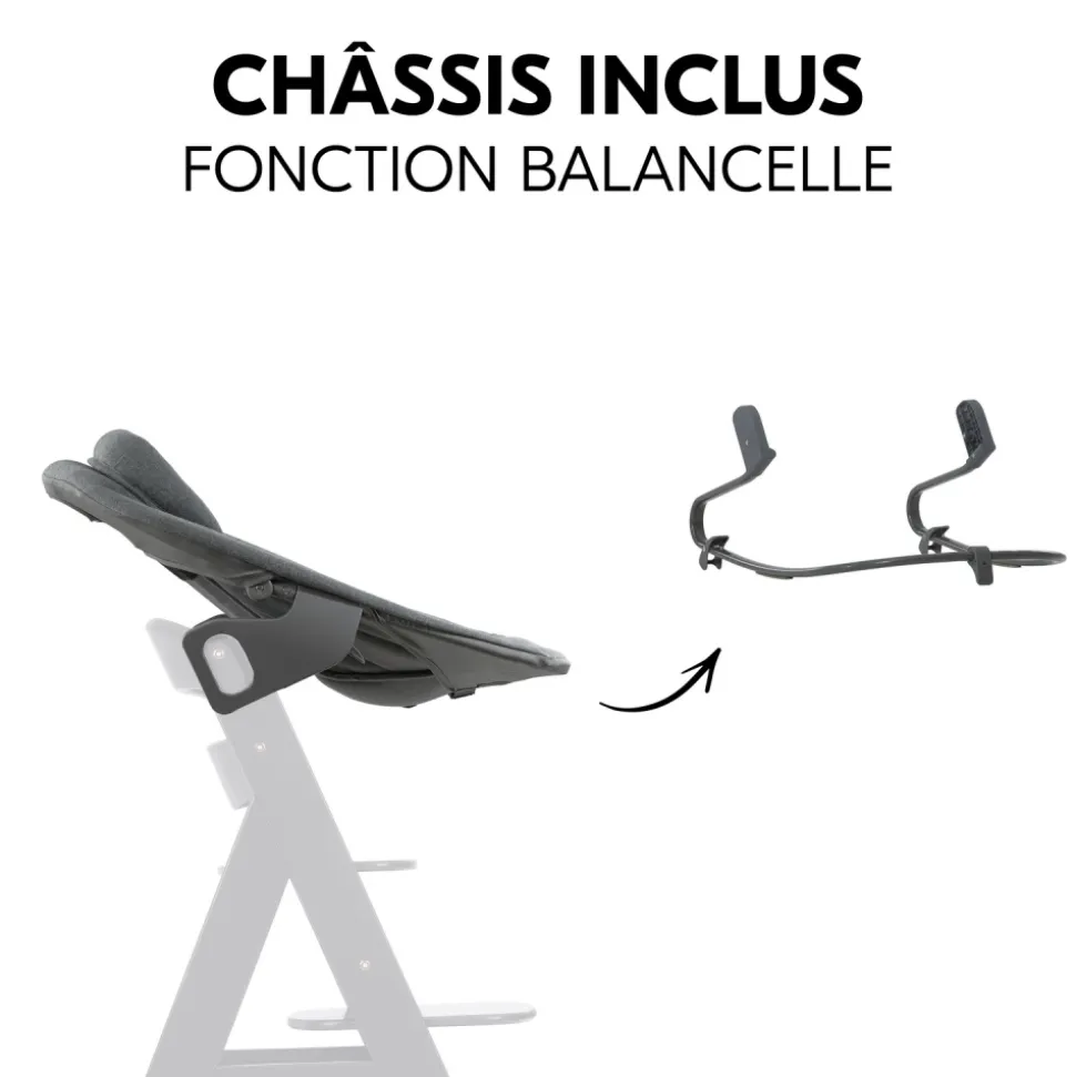 Transat balancelle pour chaise haute alpha+ premium dark grey