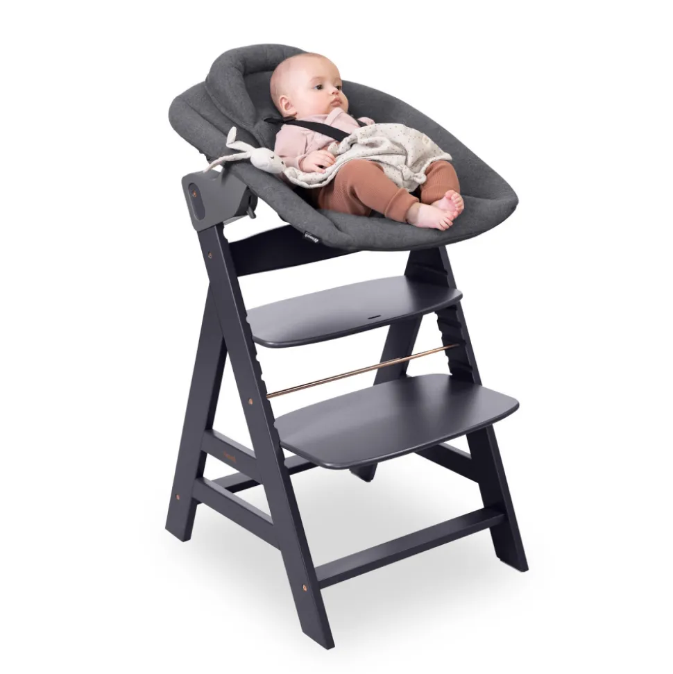 Transat balancelle pour chaise haute alpha+ premium dark grey