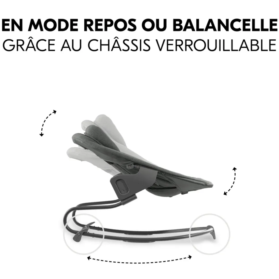 Transat balancelle pour chaise haute alpha+ premium dark grey