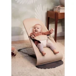 Transat bébé balance coton beige et kaki
