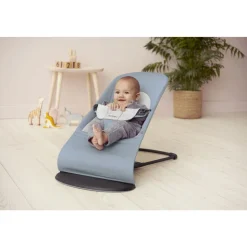 Transat bébé balance soft coton et jersey bleu et gris