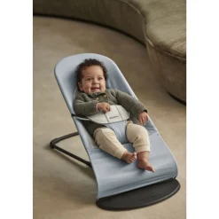 Transat bébé balance soft coton et jersey bleu et gris