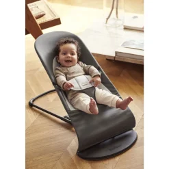 Transat bébé balance soft coton et jersey gris foncé et gris