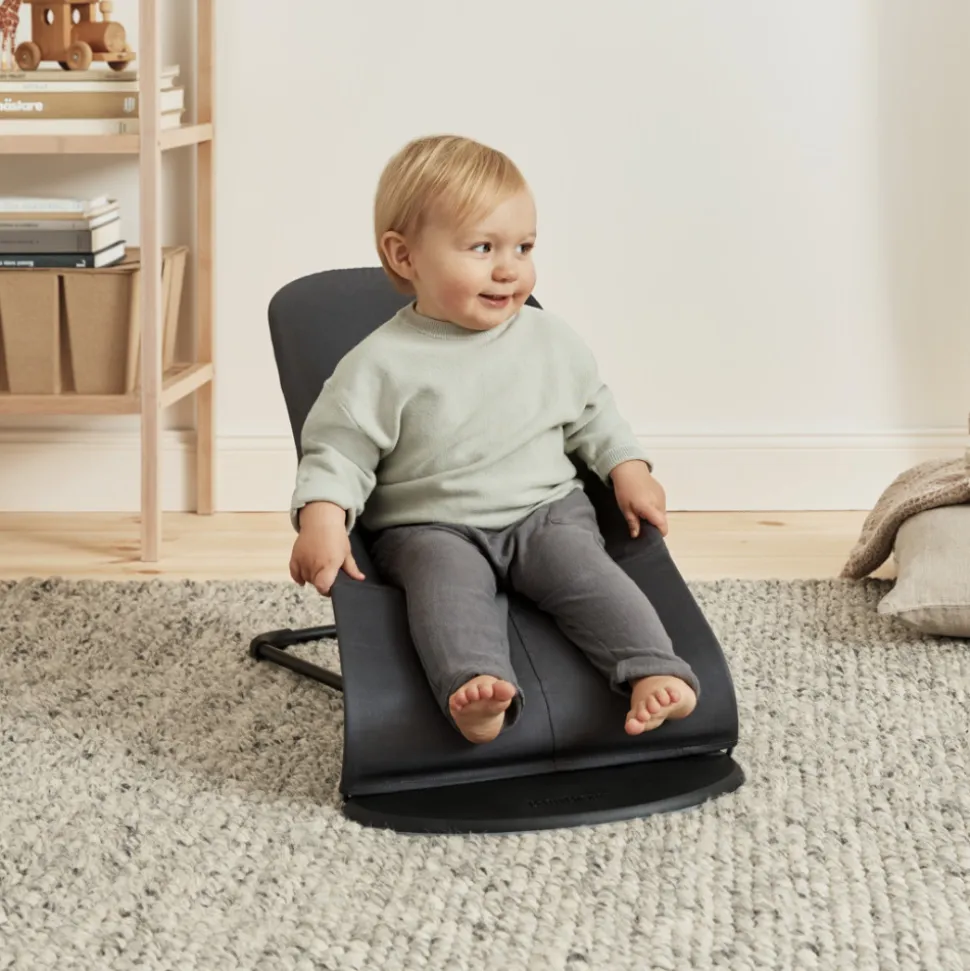 Transat bébé balance soft coton et jersey gris foncé et gris