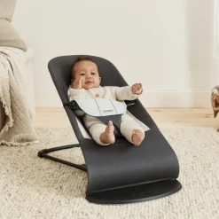 Transat bébé balance soft coton et jersey gris foncé et gris
