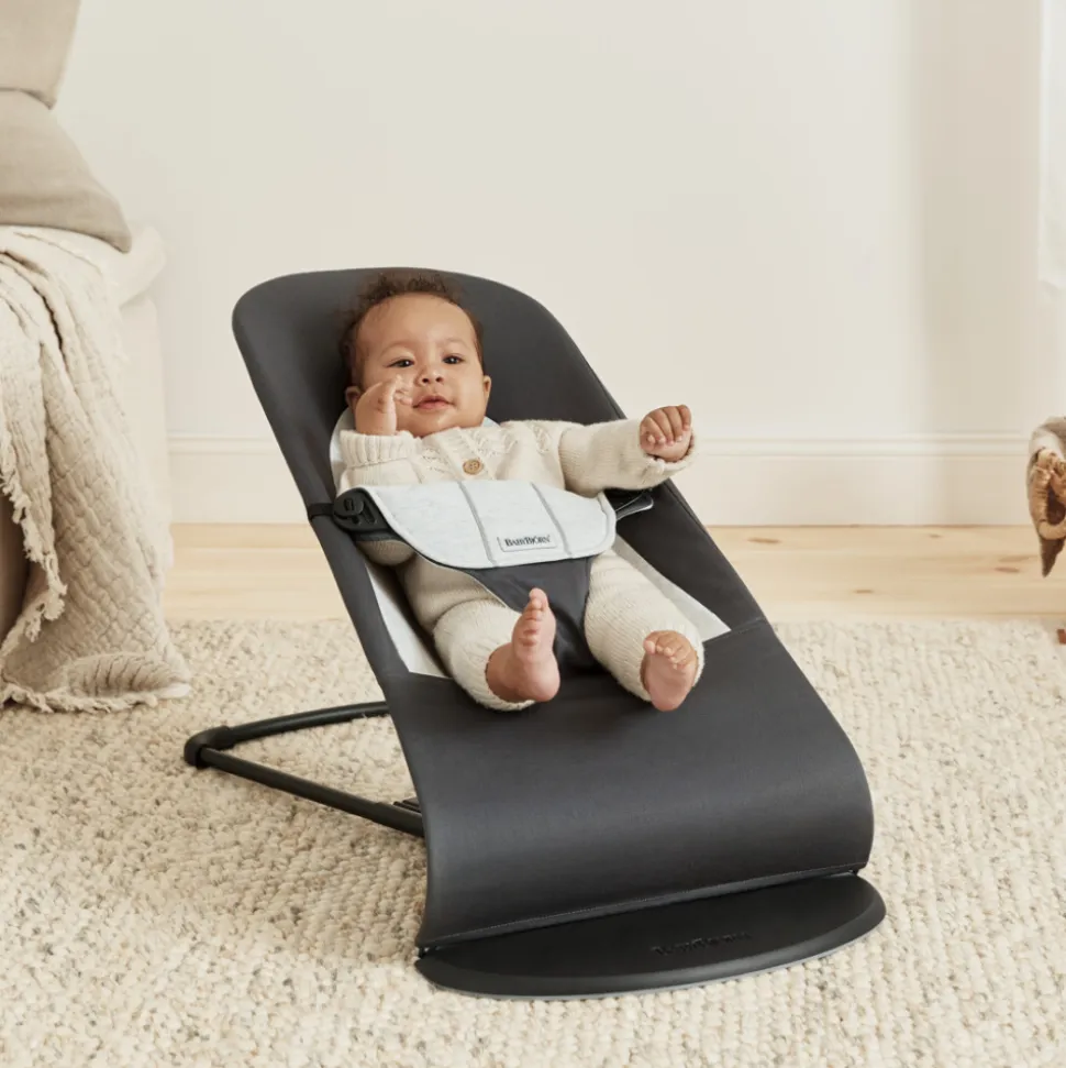 Transat bébé balance soft coton et jersey gris foncé et gris