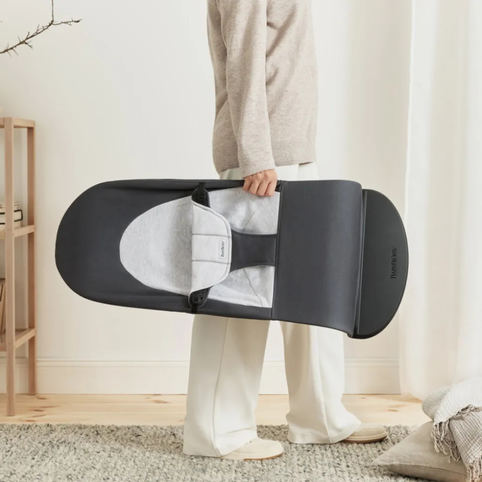 Transat bébé balance soft coton et jersey gris foncé et gris